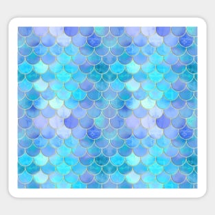 Aqua Pearlescent & Gold Mermaid Scale Pattern Sticker